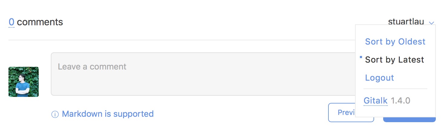 Empty Comment with Menu